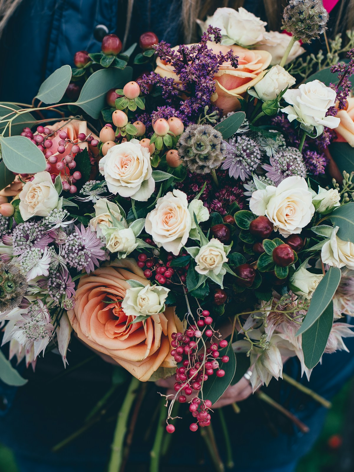 Florist arranging flowers
